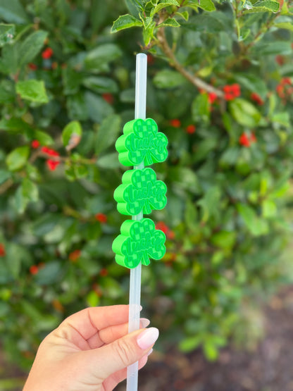 Lucky Clover Stanley Straw Topper | St. Patrick’s Day Straw Charm | Stanley Cup Accessory | Shamrock Straw Topper | Lucky Cup Decor