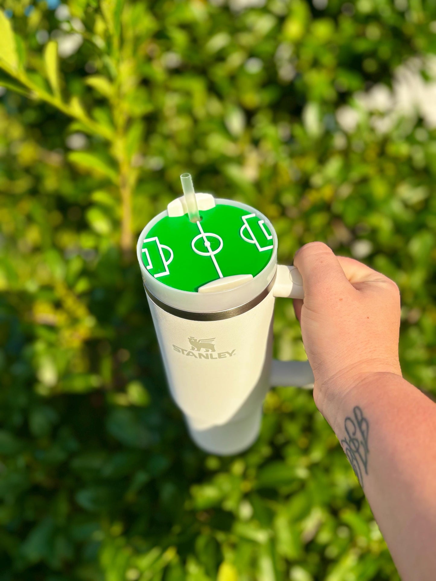 Sports Field Tumbler Toppers – Soccer, Football & Baseball Stadium Straw Covers | 40oz Tumbler Accessories | Game Day Gift for Sports Fans
