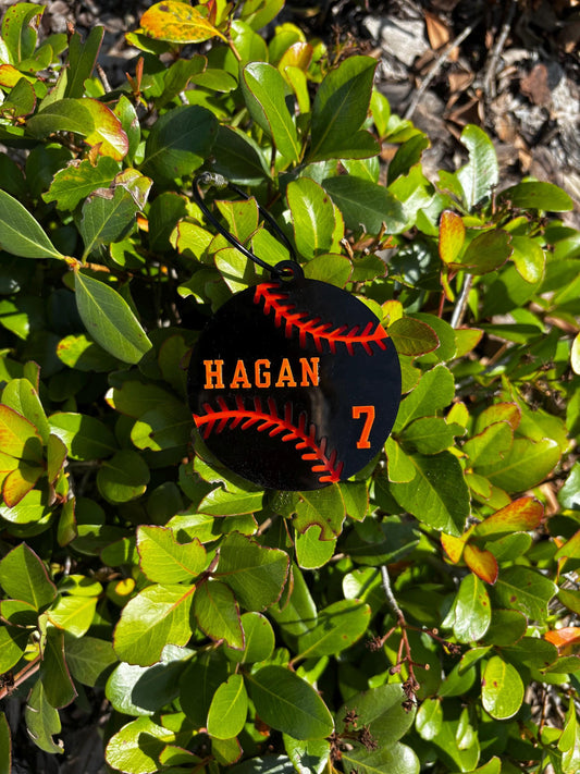 Baseball Bag Tag | Custom Handmade | Baseball Player | Custom Name
