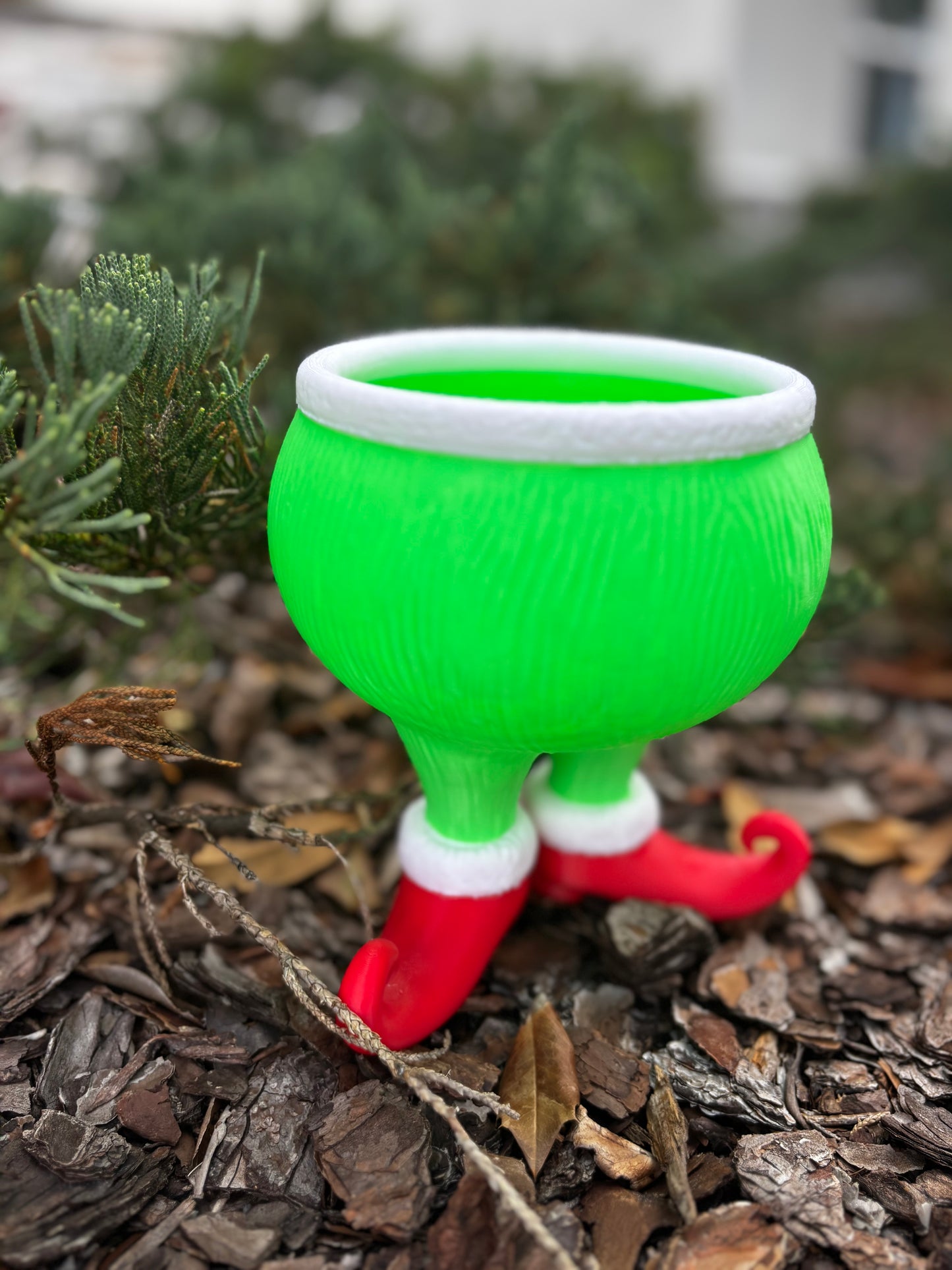 Grinch Candy Bowl | 3D Printed Christmas Candy Dish | Holiday Table Decor | Grinchmas Party Bowl | Elf Feet Candy Holder | Christmas Gift Idea