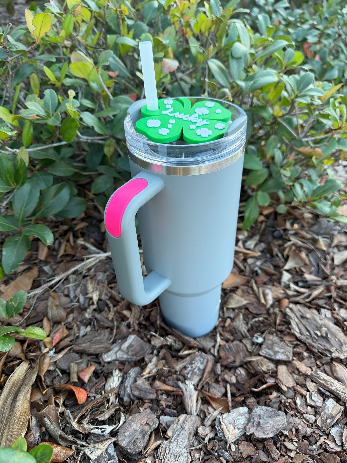 St. Patrick’s Day Stanley Tumbler Topper | Lucky Clover Straw Topper | Fits 30oz & 40oz Stanley Cups | Shamrock Cup Accessory