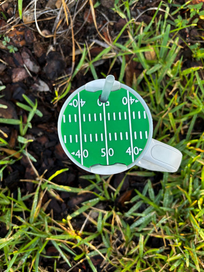 Sports Field Tumbler Toppers – Soccer, Football & Baseball Stadium Straw Covers | 40oz Tumbler Accessories | Game Day Gift for Sports Fans