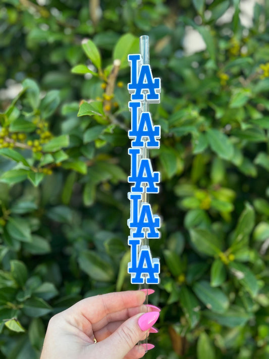 LA Dodgers Tumbler Straw Topper | Sports Team Cup Accessory | Fits Stanley & Reusable Tumblers