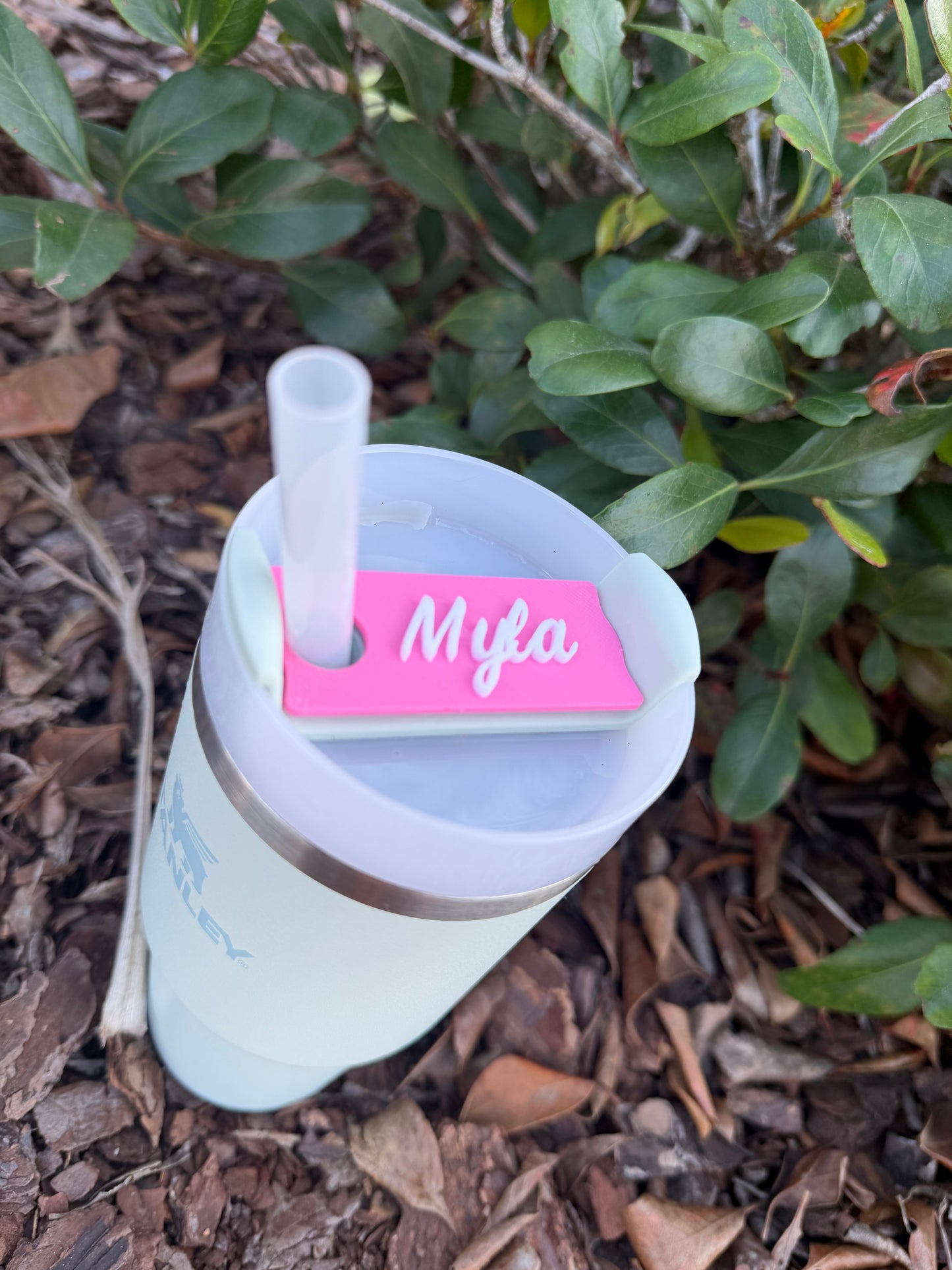 Personalized 14oz Stanley Tumbler Topper | Custom Name Straw Topper | Stanley Cup Accessory | Name Plate Tumbler Topper Gift