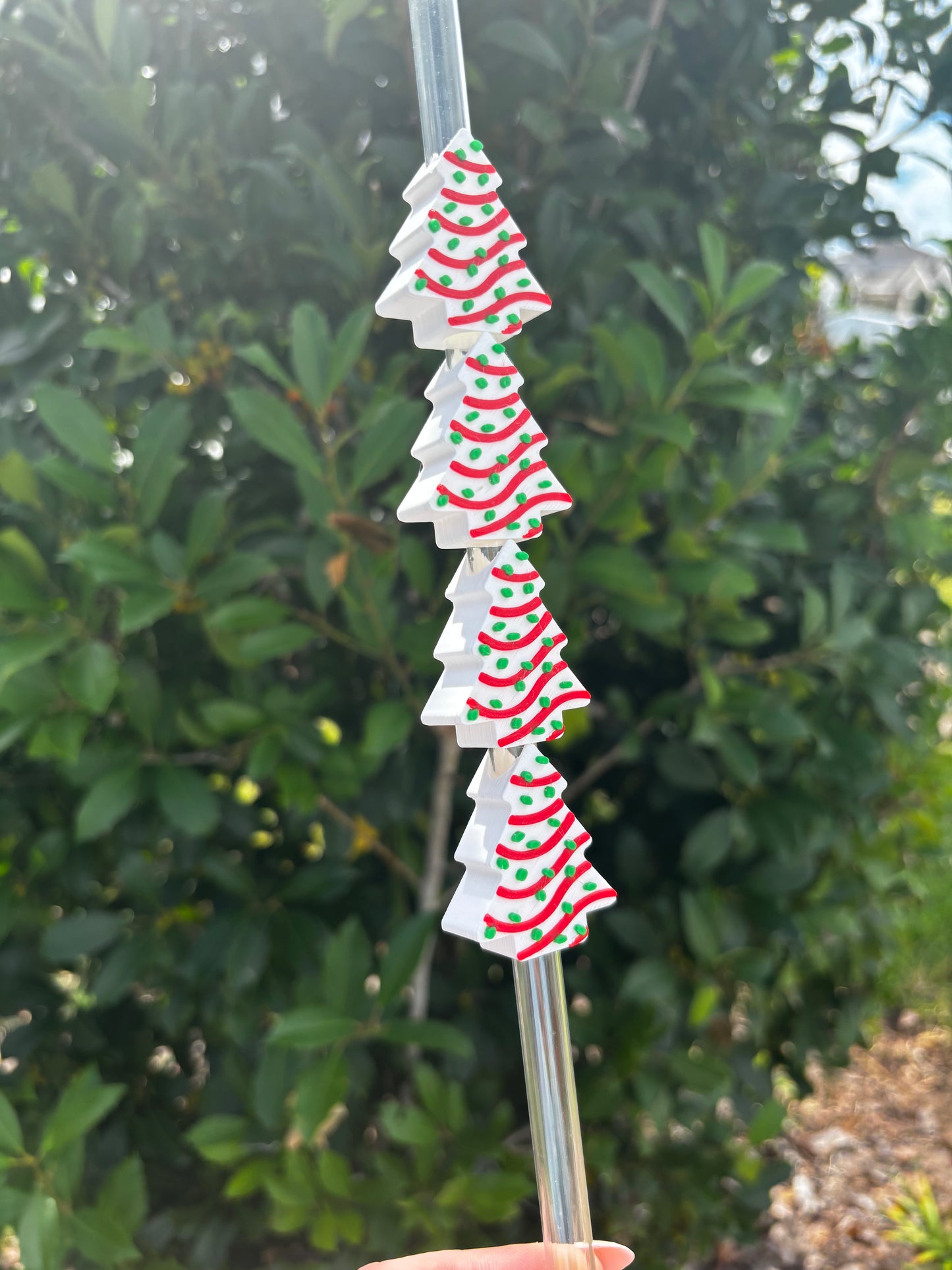 Christmas Debbie Cake Stanley Straw Topper