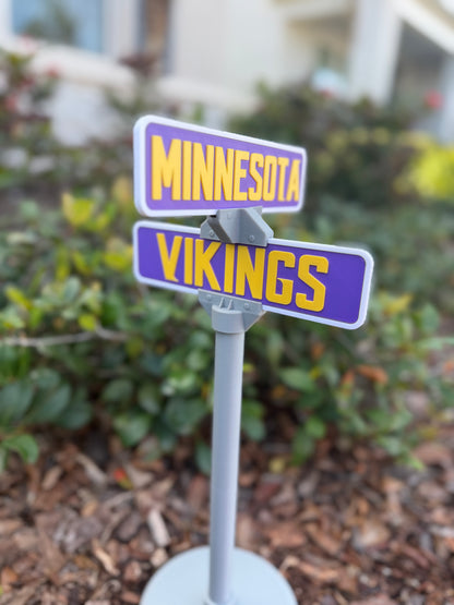 Minnesota Vikings Street Sign Decor | Vikings Desk & Shelf Display | NFL Fan Gift | Football Room & Man Cave Decor