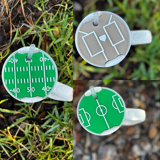 Sports Field Tumbler Toppers – Soccer, Football & Baseball Stadium Straw Covers | 40oz Tumbler Accessories | Game Day Gift for Sports Fans
