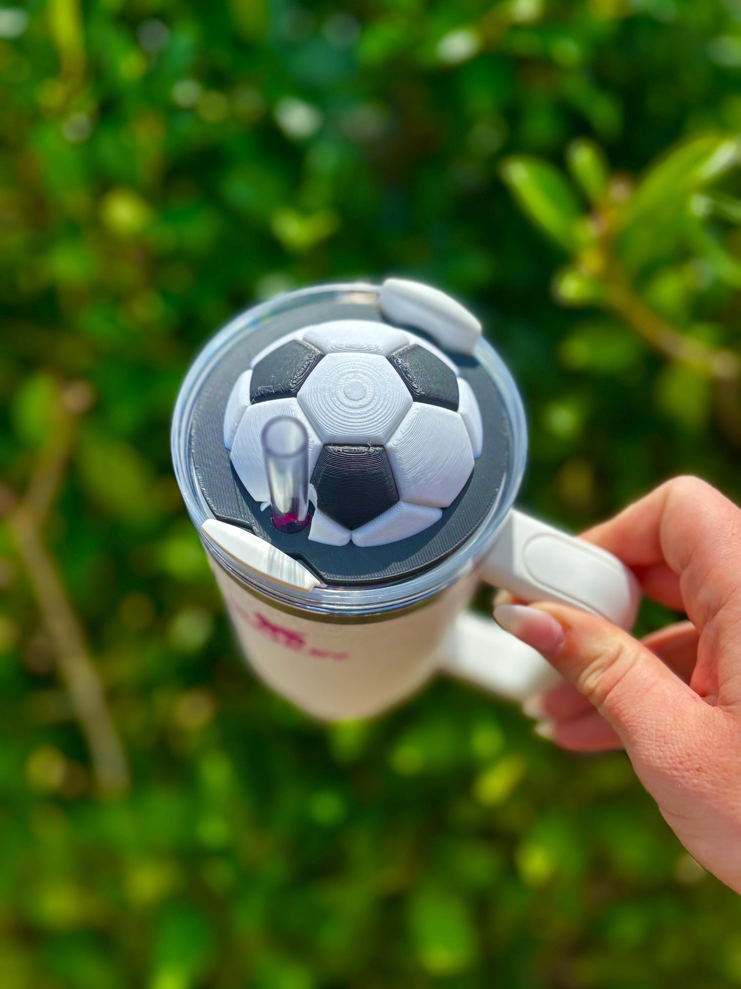 Soccer Ball Stanley Tumbler Topper – Sports Lover Cup Lid Accessory for 40oz & 30oz Tumblers