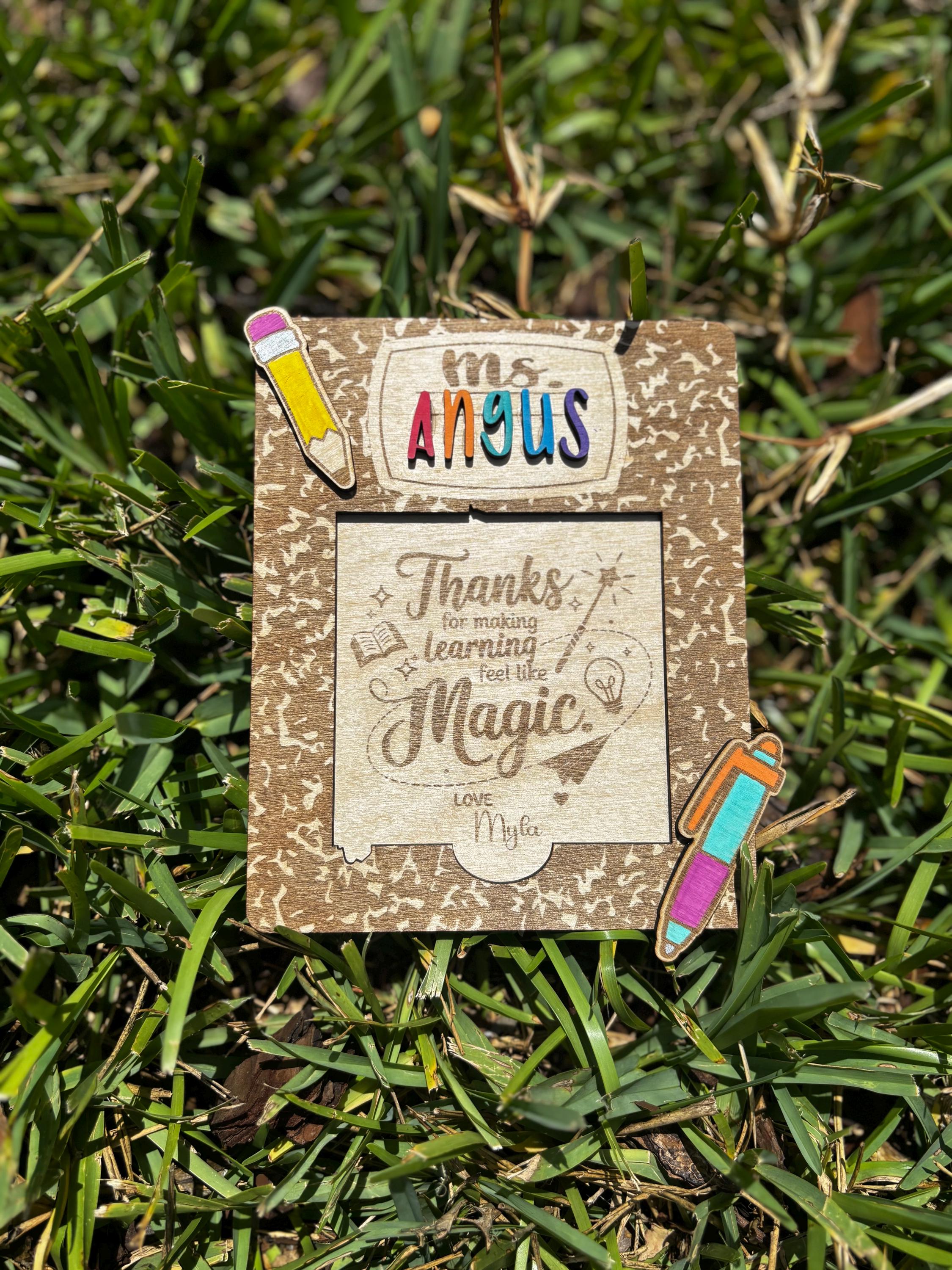 Personalized Teacher Notepad Holder | Custom Teacher Appreciation Gift | End of Year Gift for Teachers | Classroom Desk Organizer