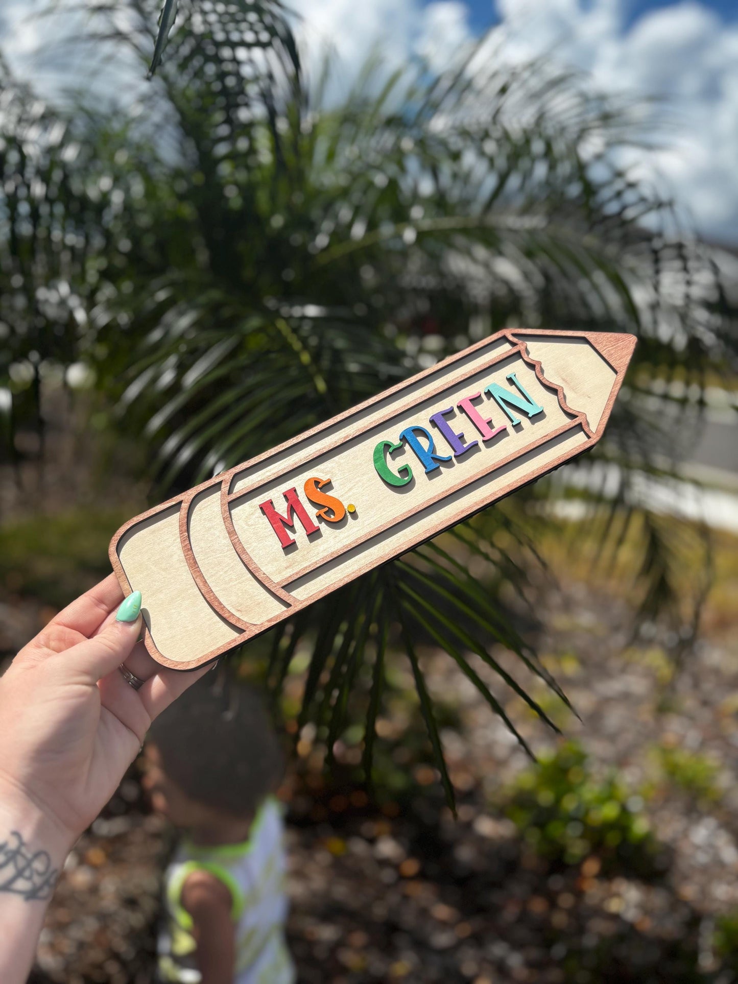 Teacher Name Sign | Pencil Name Sign | Teacher Appreciation | Custom Handmade