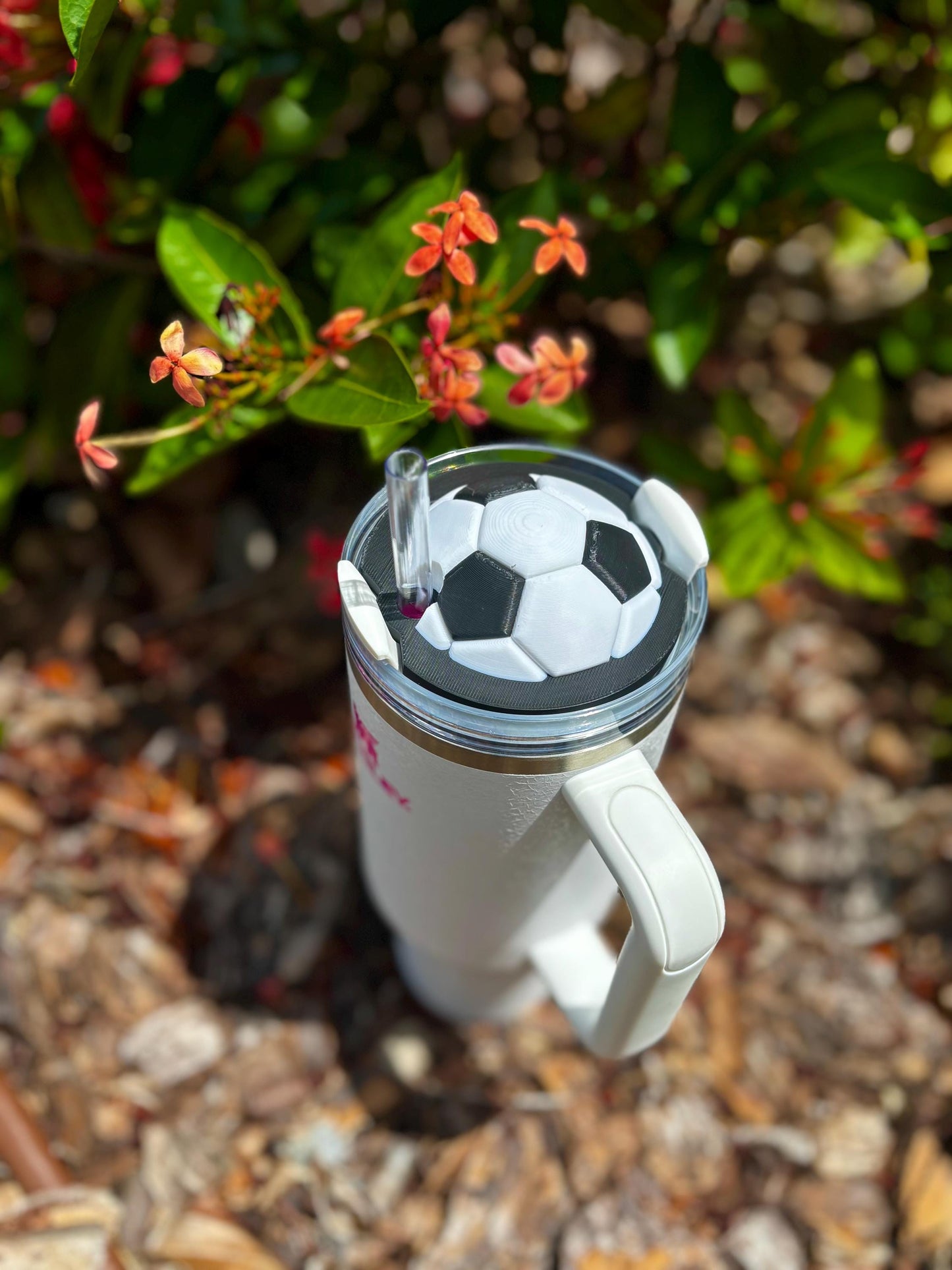 Soccer Ball Stanley Tumbler Topper – Sports Lover Cup Lid Accessory for 40oz & 30oz Tumblers