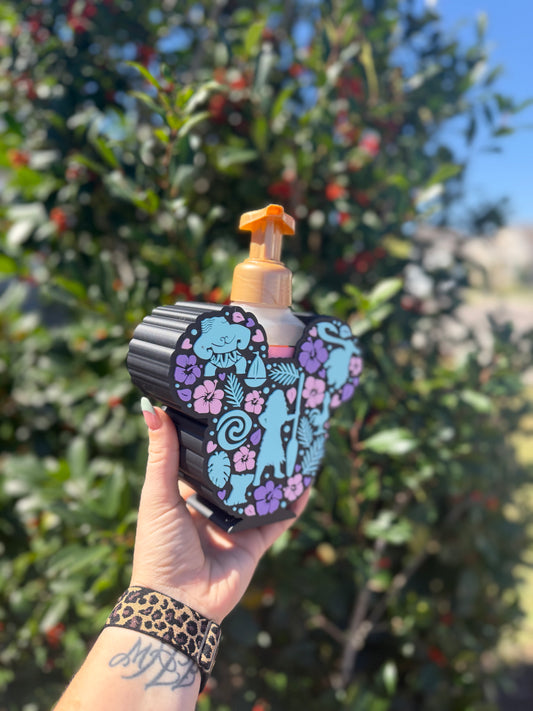 Island Adventure Princess Soap Holder | Tropical Inspired Bathroom Decor | Fits Bath & Body Works Foaming Soap | 3D Printed Soap Stand