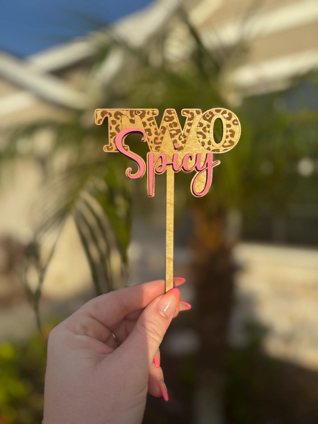 TWO Spicy Cake Topper | Custom | Birthday Cake | Two Year Old