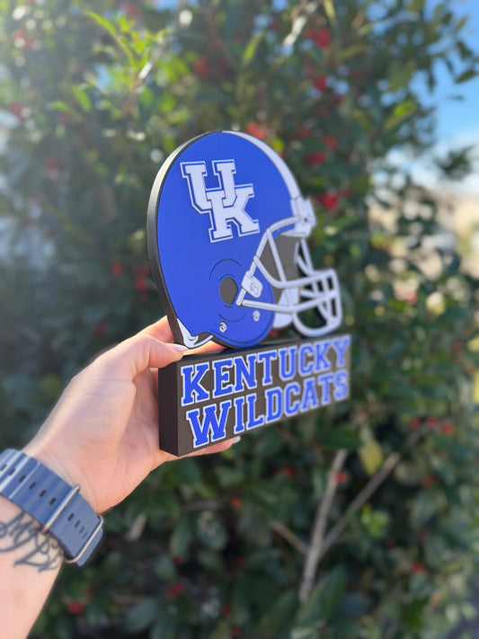 UK Wildcats Football Desk Stand | Kentucky Wildcats Helmet Display | College Football Desk Decor | Wildcats Fan Gift