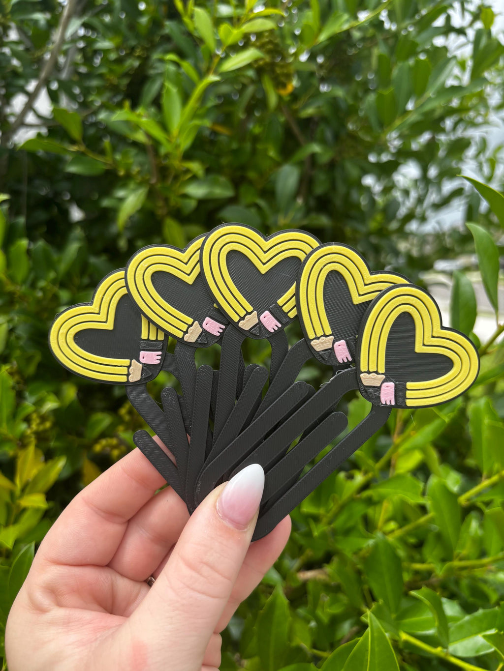 PACK OF 5 Pencil Heart Jumbo Paperclip | Teacher Planner Bookmark | Back to School Gift | Cute Stationery Accessory