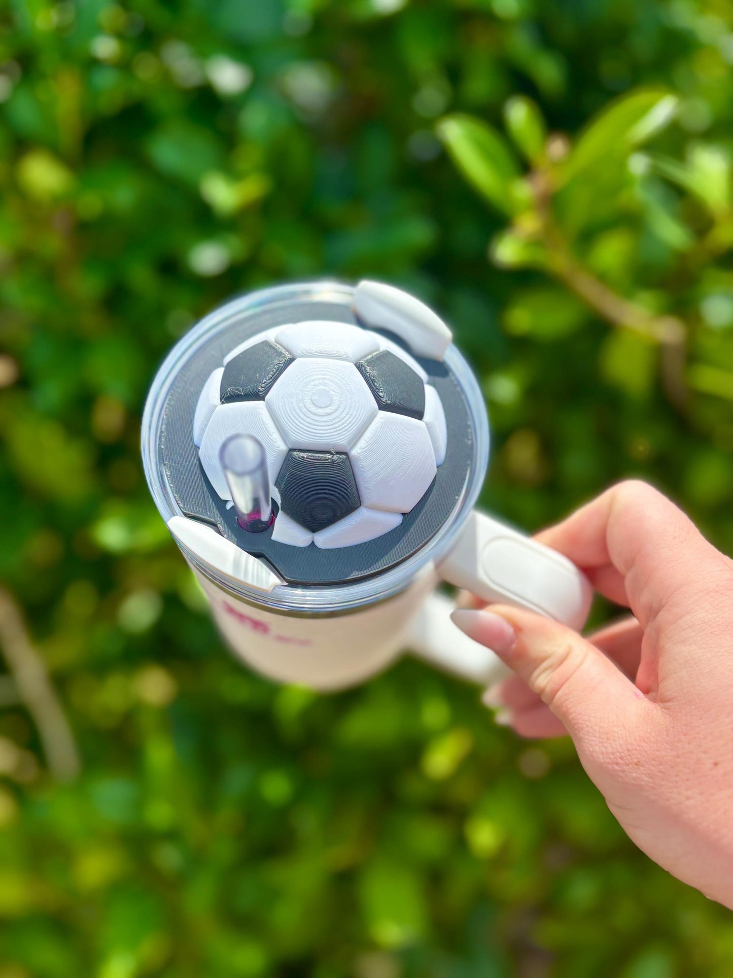 Soccer Ball Stanley Tumbler Topper – Sports Lover Cup Lid Accessory for 40oz & 30oz Tumblers