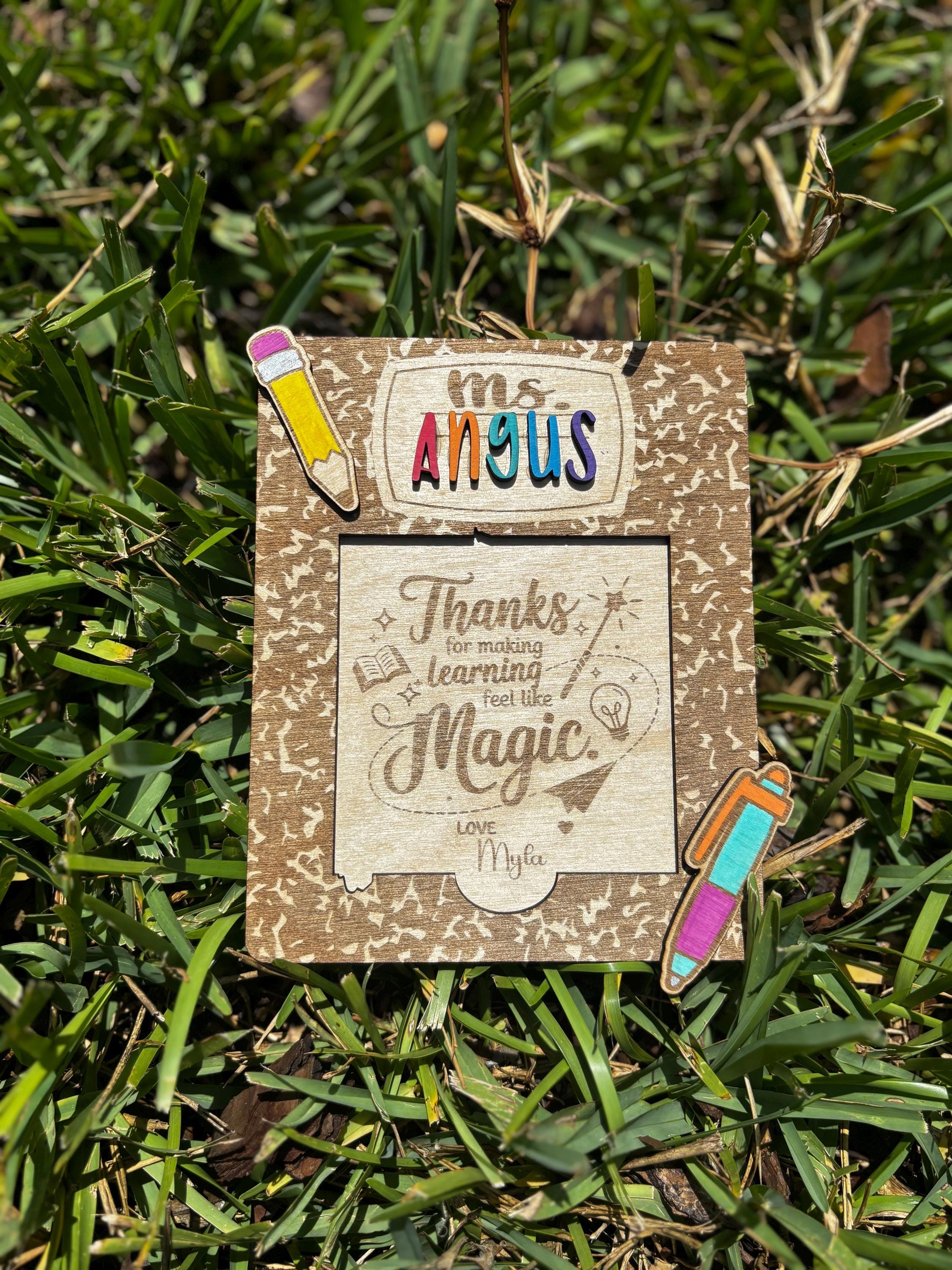 Personalized Teacher Notepad Holder | Custom Teacher Appreciation Gift | End of Year Gift for Teachers | Classroom Desk Organizer