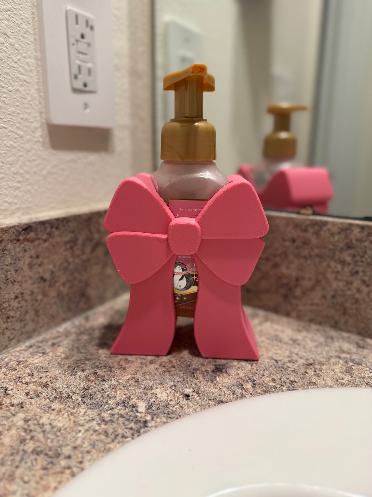 Bow Soap Holder for Bath & Body Works | Pink Bow Soap Sleeve | Bathroom Counter Decor | Cute Soap Dispenser Holder Gift