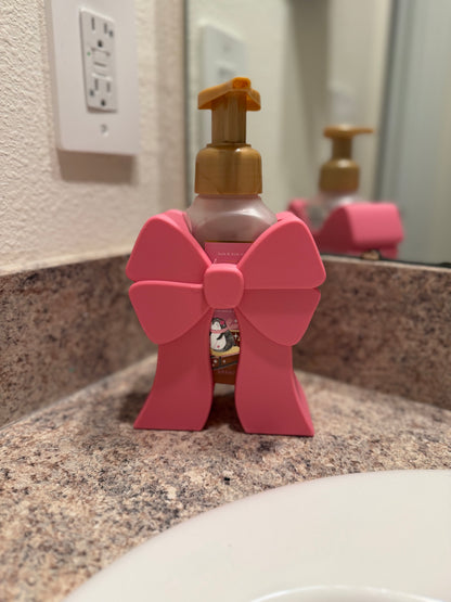 Bow Soap Holder for Bath & Body Works | Pink Bow Soap Sleeve | Bathroom Counter Decor | Cute Soap Dispenser Holder Gift