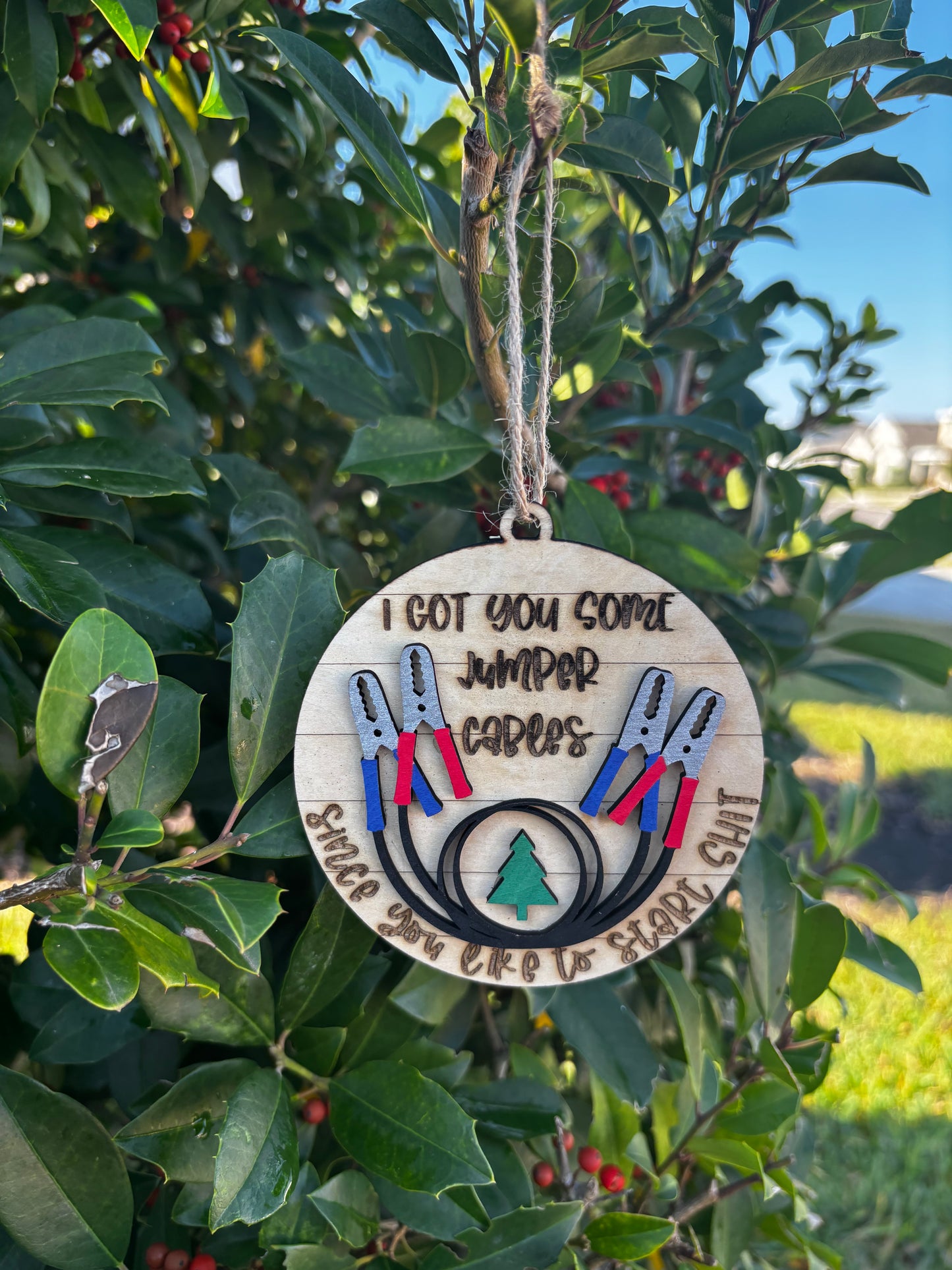 Jumper Cables Humor Ornament