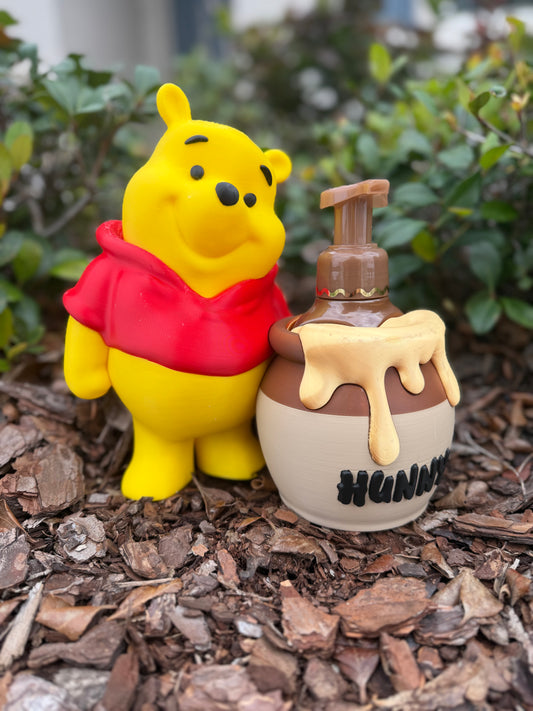 Winnie the Pooh Inspired Soap Holder | Bear Bathroom Decor | Kids Bathroom Soap Holder | Cute Countertop Soap Dispenser Holder