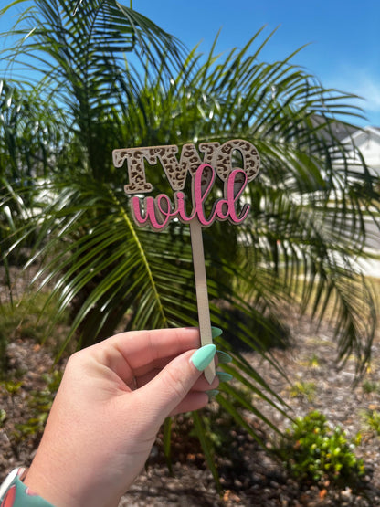 TWO Wild Cake Topper | Custom | Birthday Cake | Two Year Old