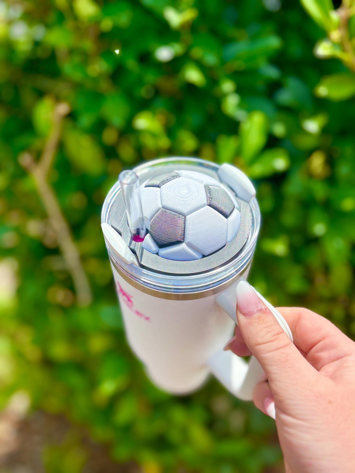 Soccer Ball Stanley Tumbler Topper – Sports Lover Cup Lid Accessory for 40oz & 30oz Tumblers