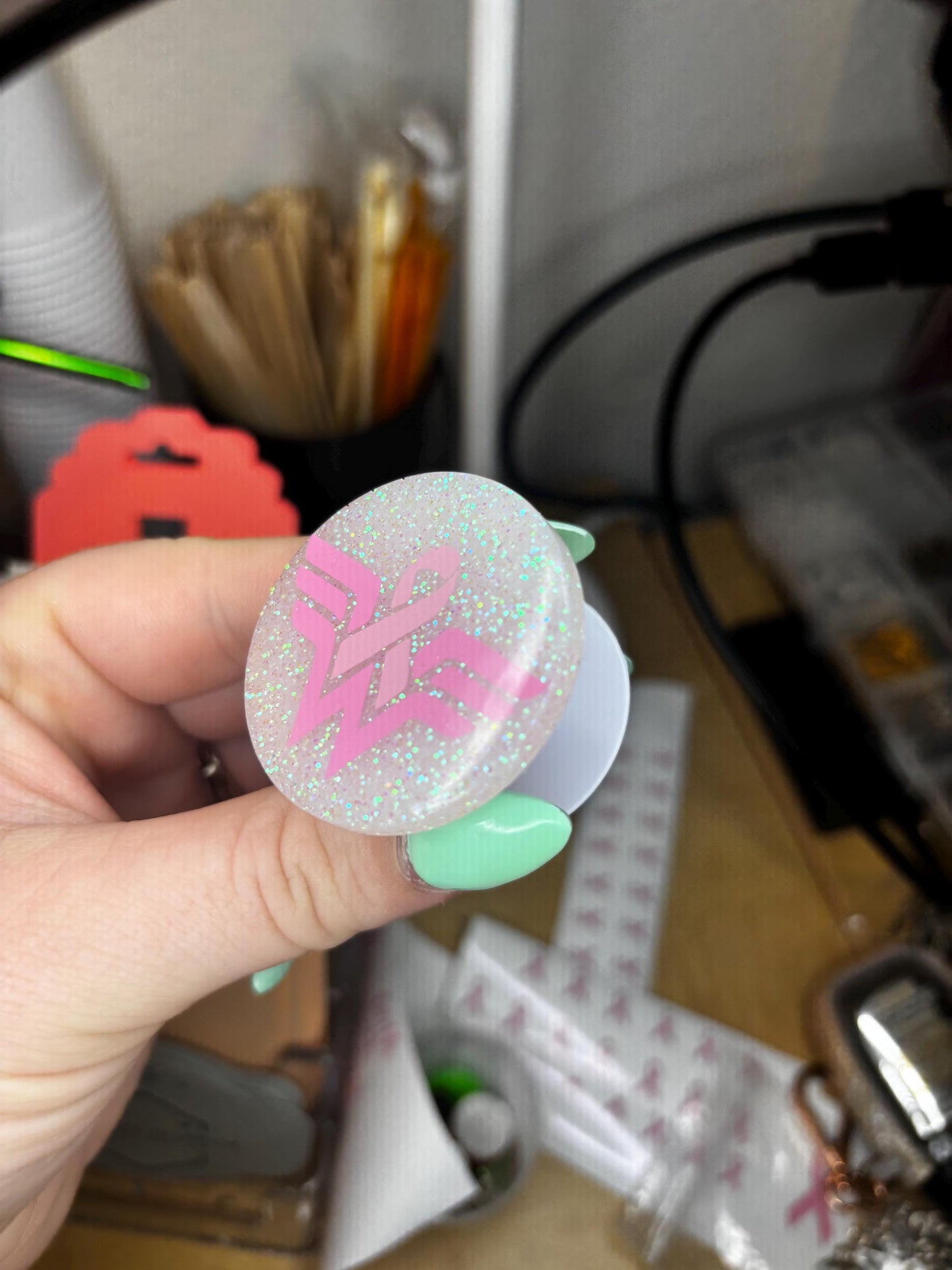 Breast Cancer Superhero Phone Grip | Custom | Handmade
