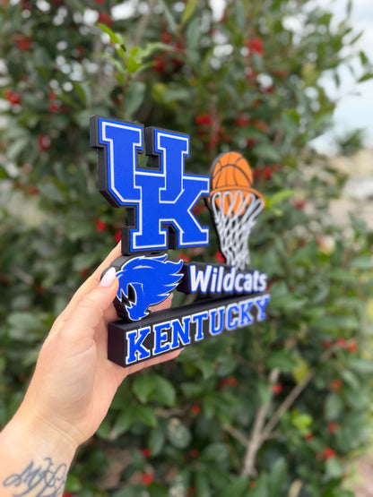 Kentucky Wildcats Basketball Desk Stand | UK Wildcats Table Decor | College Basketball Fan Gift | 3D Printed Sports Display