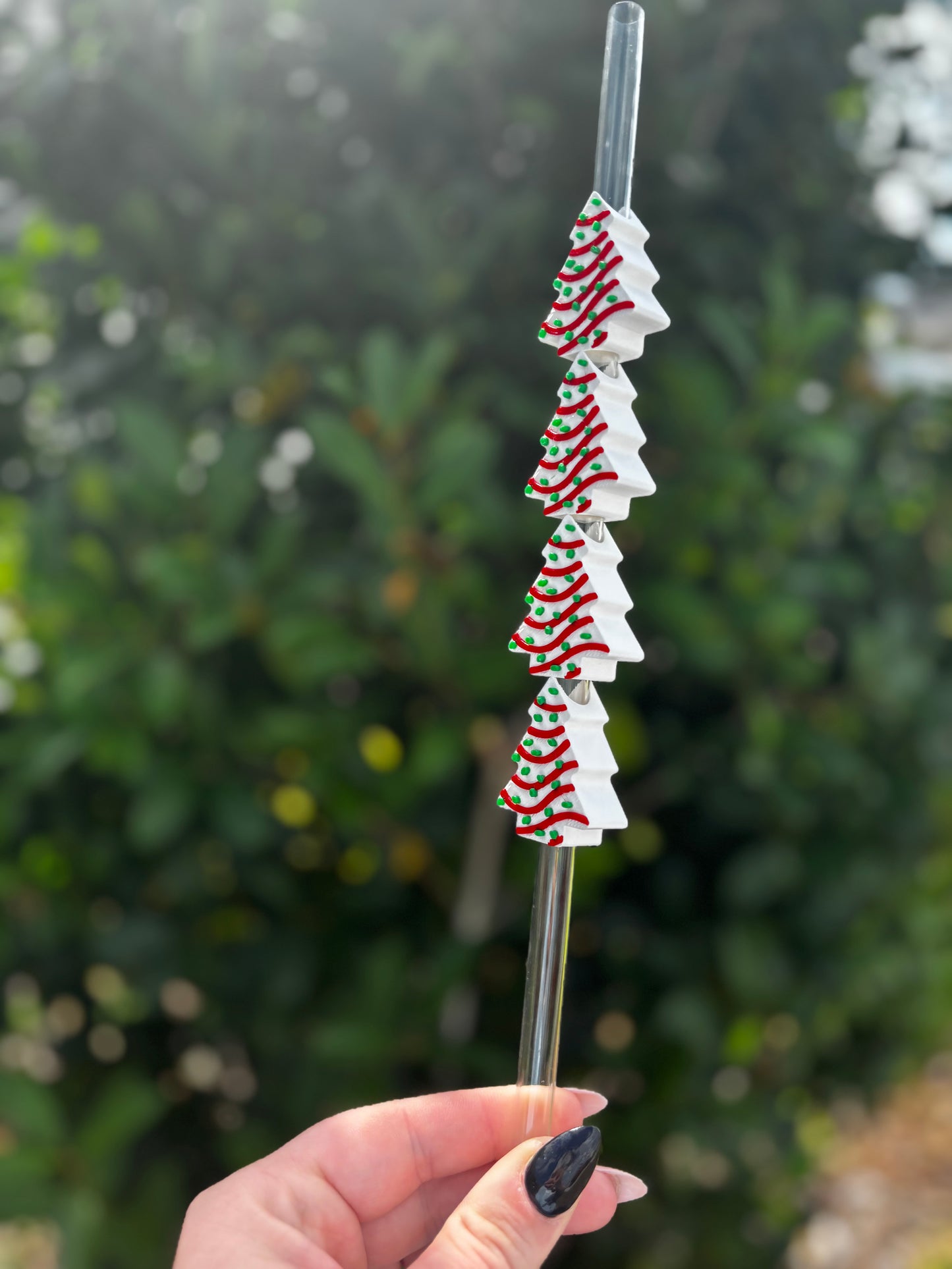 Christmas Debbie Cake Stanley Straw Topper