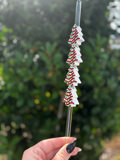 Christmas Debbie Cake Stanley Straw Topper