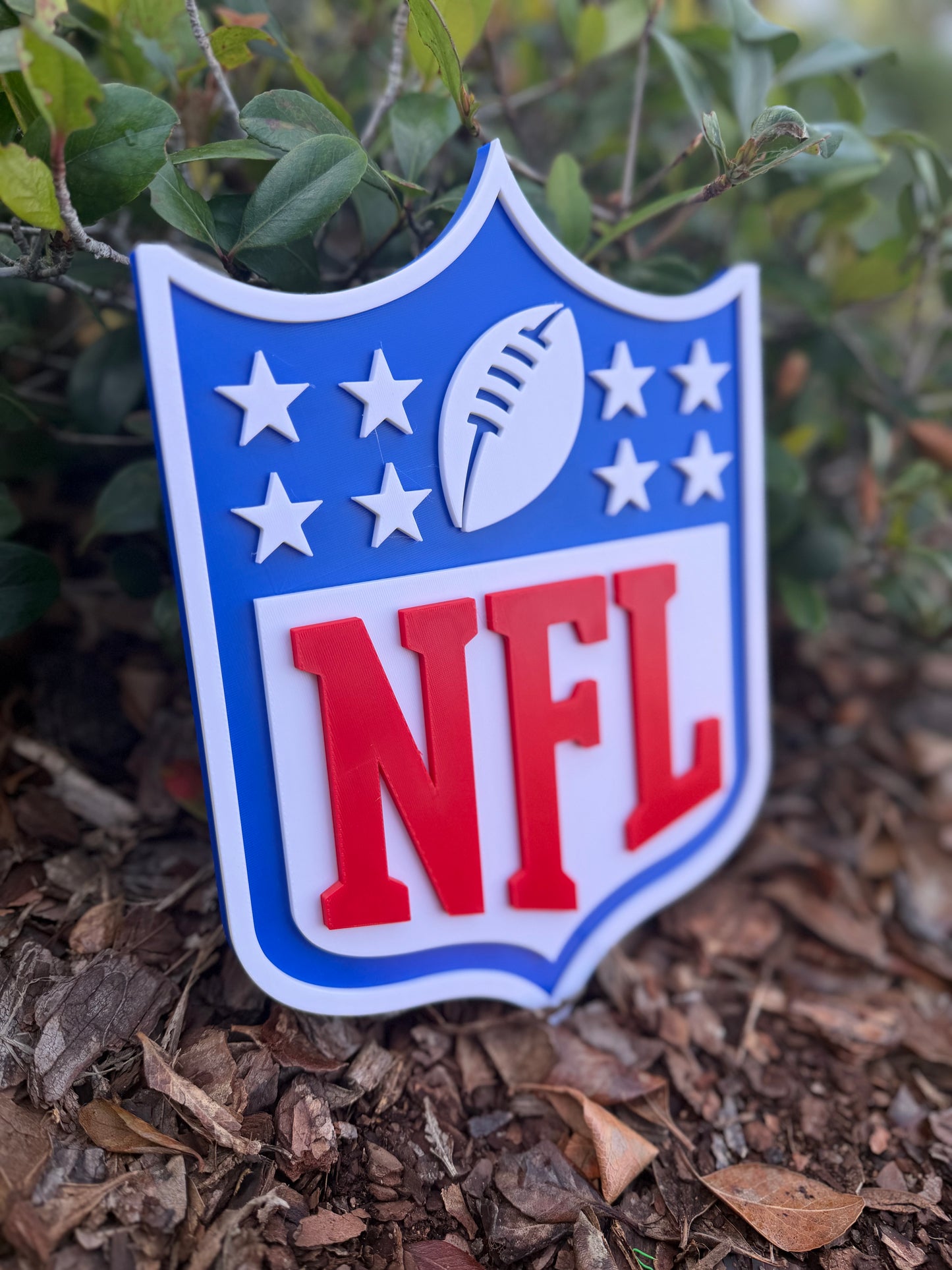 NFL 3D Printed Logo Plaque | Football League Wall Decor | Sports Room & Man Cave Sign | NFL Fan Gift