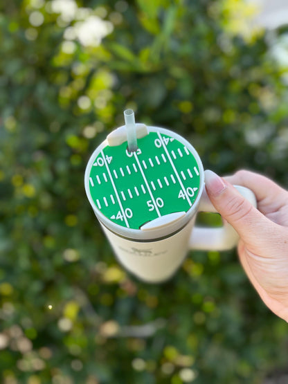 Sports Field Tumbler Toppers – Soccer, Football & Baseball Stadium Straw Covers | 40oz Tumbler Accessories | Game Day Gift for Sports Fans