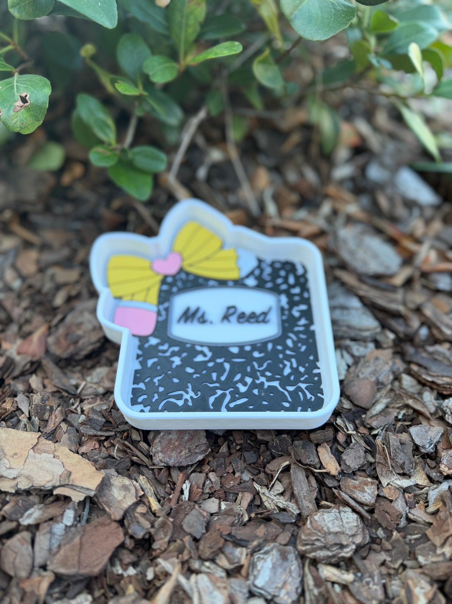 Personalized Teacher Desk Set | Custom Name Phone Holder, Pen Holder & Trinket Dish | Teacher Gift | Back to School Desk Decor