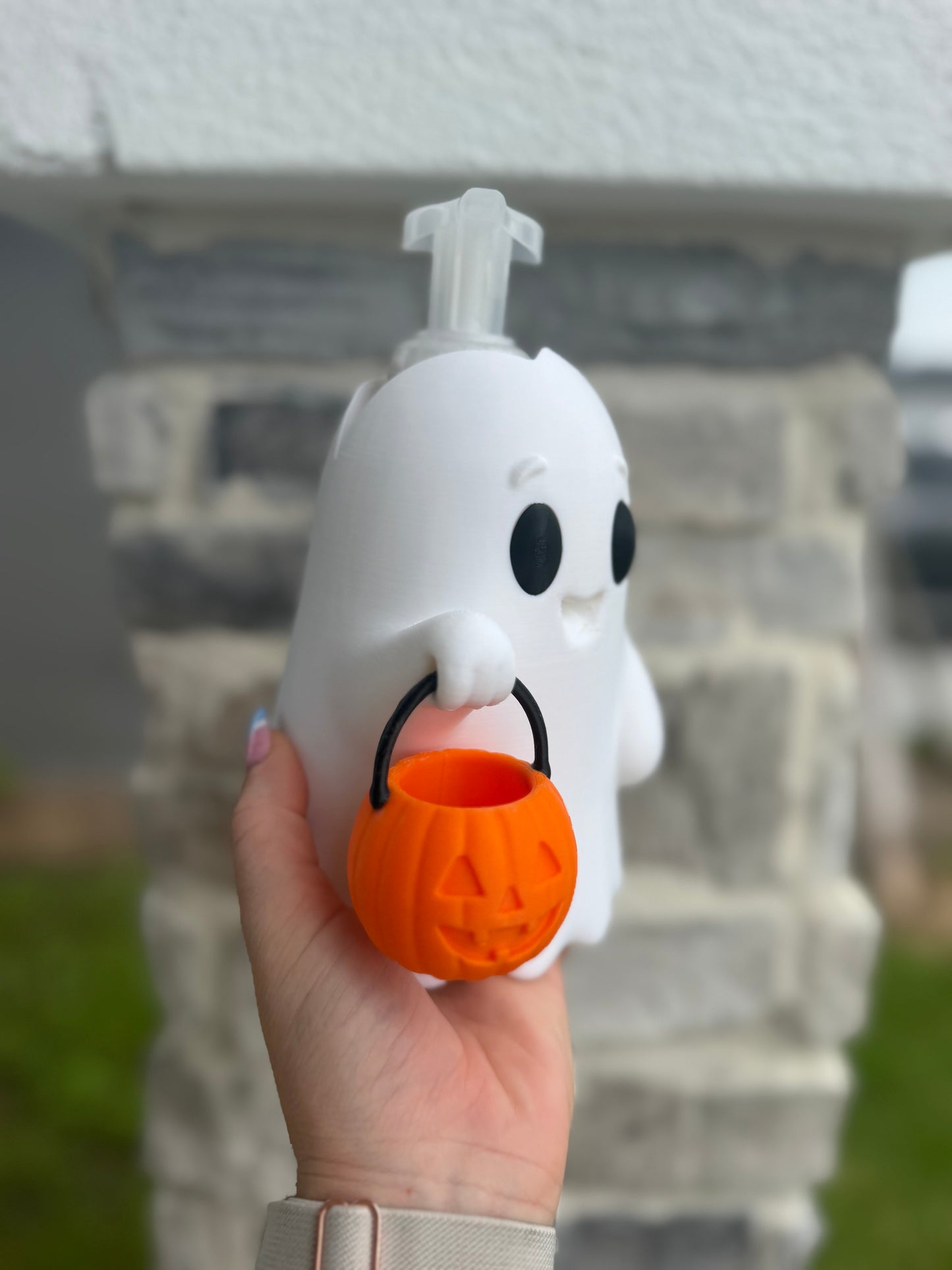 Ghost Bath & Body Works Soap Holder | Halloween Foaming Soap Sleeve | 3D Printed Ghost Bathroom Decor | Fall Kitchen Sink Decor | Gift