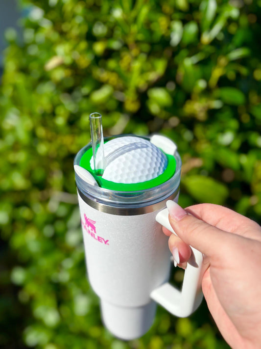 Golf Ball Stanley Tumbler Topper – Fun Golf-Themed Lid Decoration for 40oz & 30oz Stanley Cups – Unique Gift for Golf Lovers