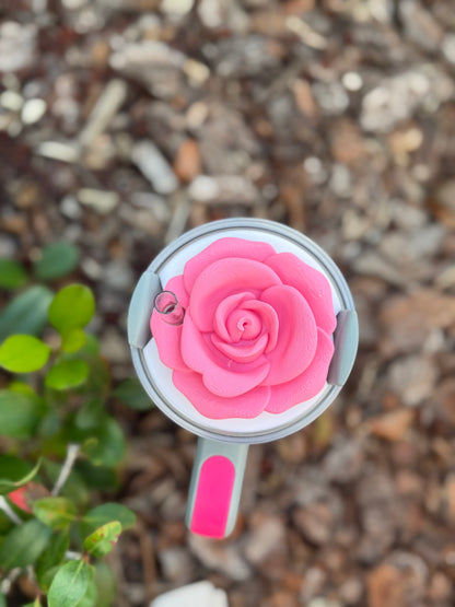 Rose Stanley Cup Topper | 30oz & 40oz Stanley Tumbler Lid Accessory | Floral Straw Topper | 3D Printed Cup Decor