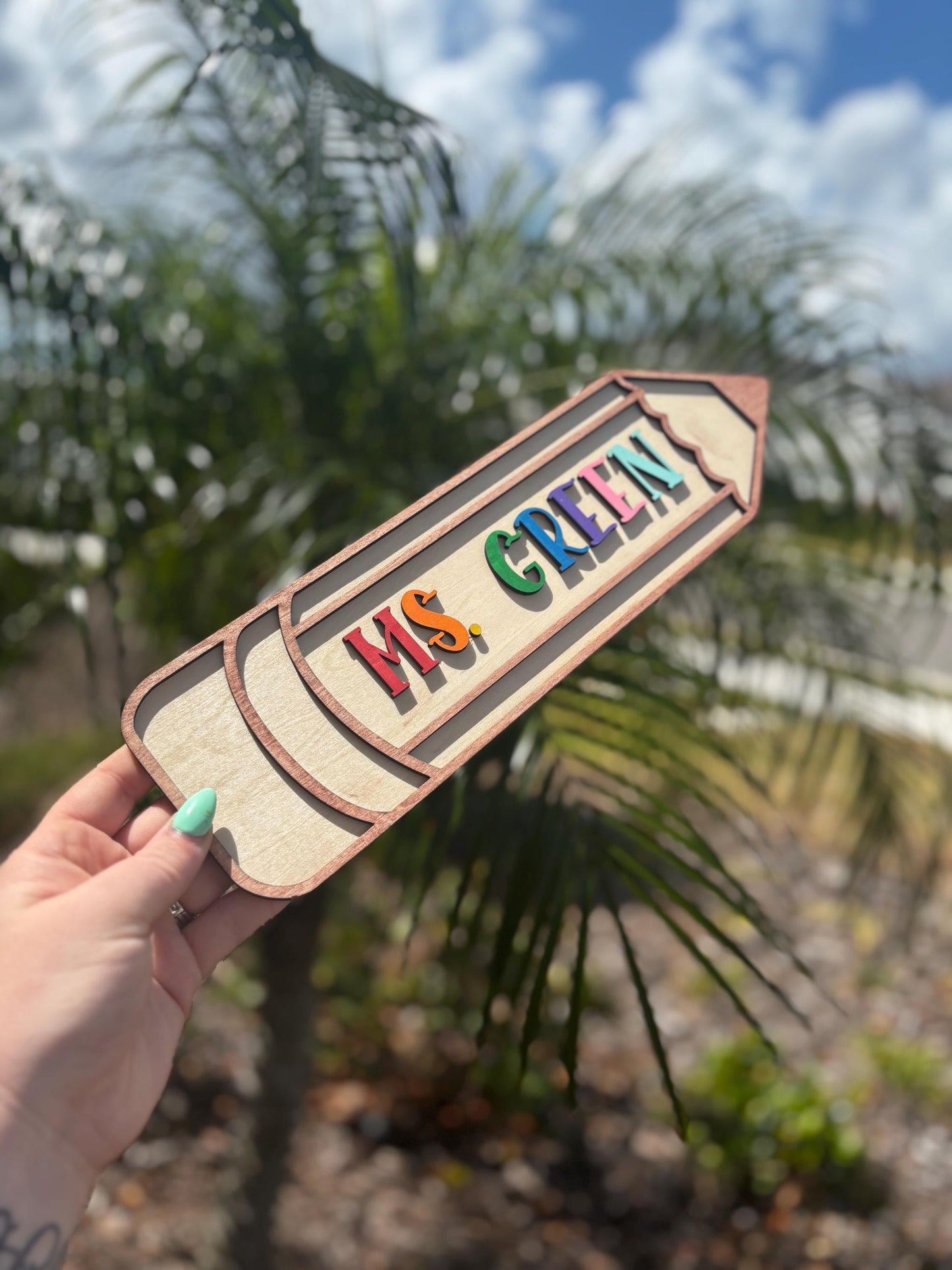 Teacher Name Sign | Pencil Name Sign | Teacher Appreciation | Custom Handmade