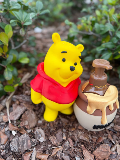 Winnie the Pooh Inspired Soap Holder | Bear Bathroom Decor | Kids Bathroom Soap Holder | Cute Countertop Soap Dispenser Holder