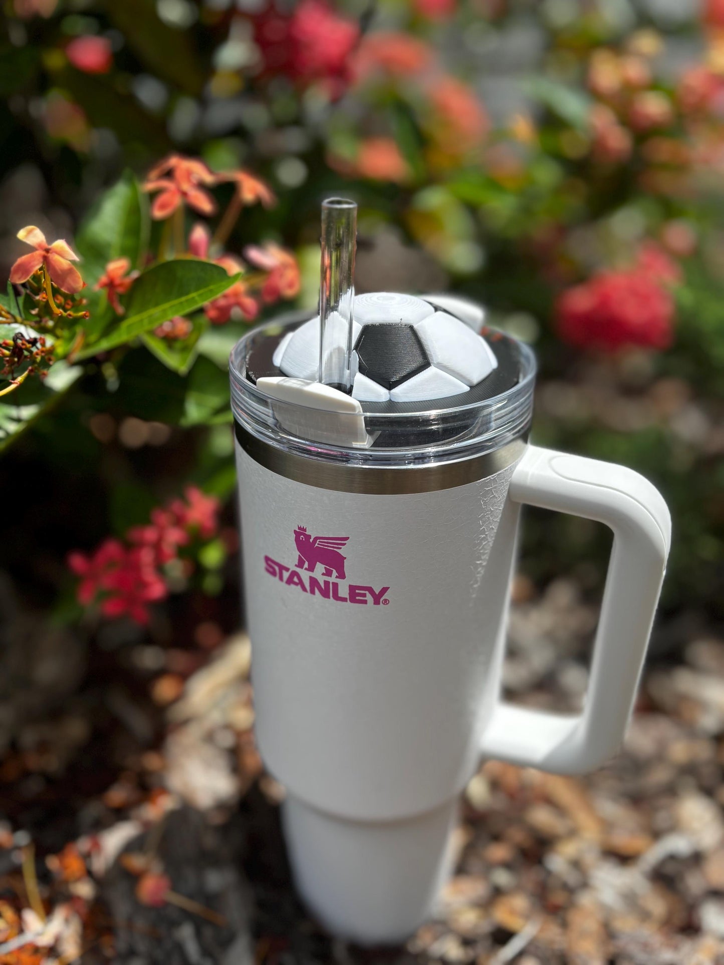 Soccer Ball Stanley Tumbler Topper – Sports Lover Cup Lid Accessory for 40oz & 30oz Tumblers