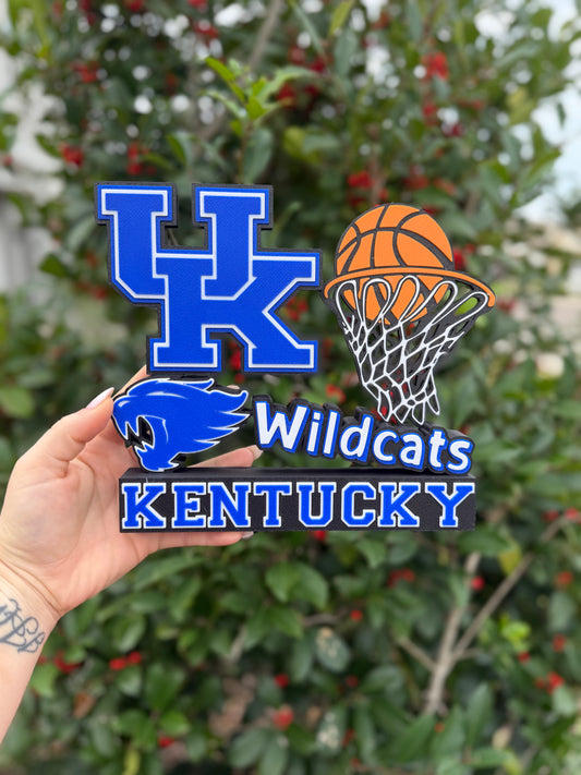 Kentucky Wildcats Basketball Desk Stand | UK Wildcats Table Decor | College Basketball Fan Gift | 3D Printed Sports Display