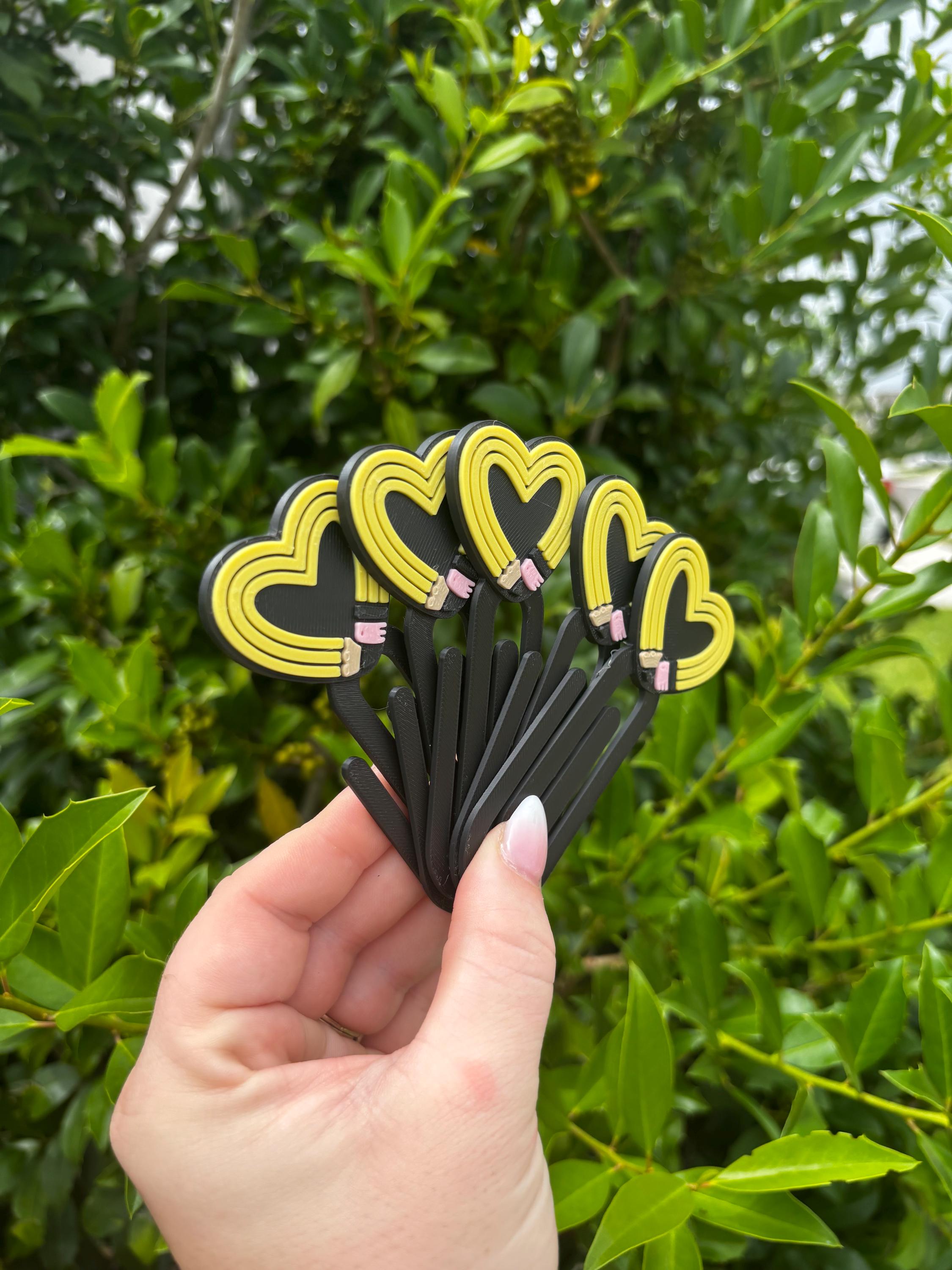 PACK OF 5 Pencil Heart Jumbo Paperclip | Teacher Planner Bookmark | Back to School Gift | Cute Stationery Accessory