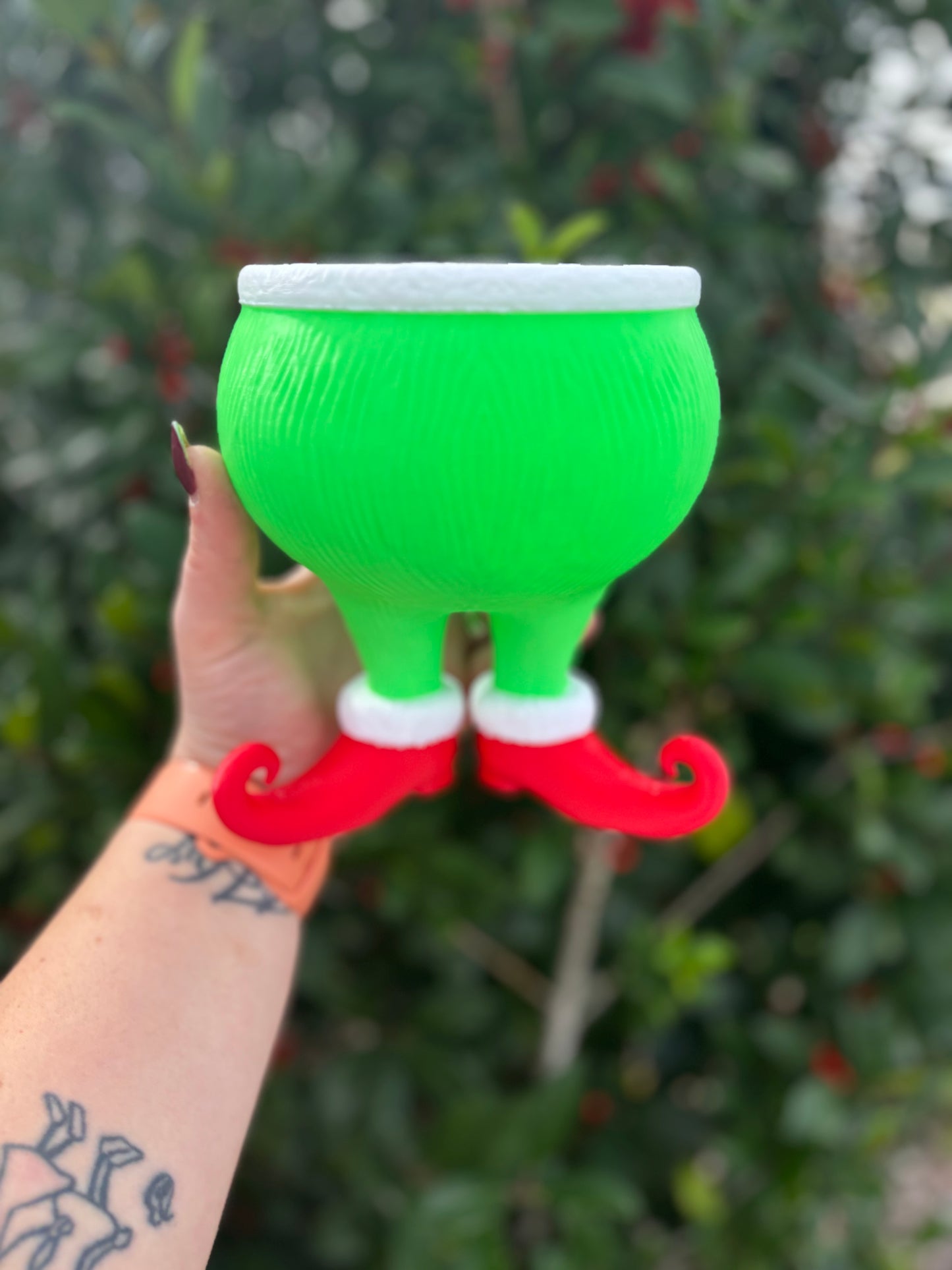 Grinch Candy Bowl | 3D Printed Christmas Candy Dish | Holiday Table Decor | Grinchmas Party Bowl | Elf Feet Candy Holder | Christmas Gift Idea