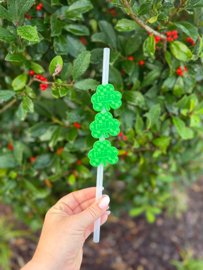 Lucky Clover Stanley Straw Topper | St. Patrick’s Day Straw Charm | Stanley Cup Accessory | Shamrock Straw Topper | Lucky Cup Decor