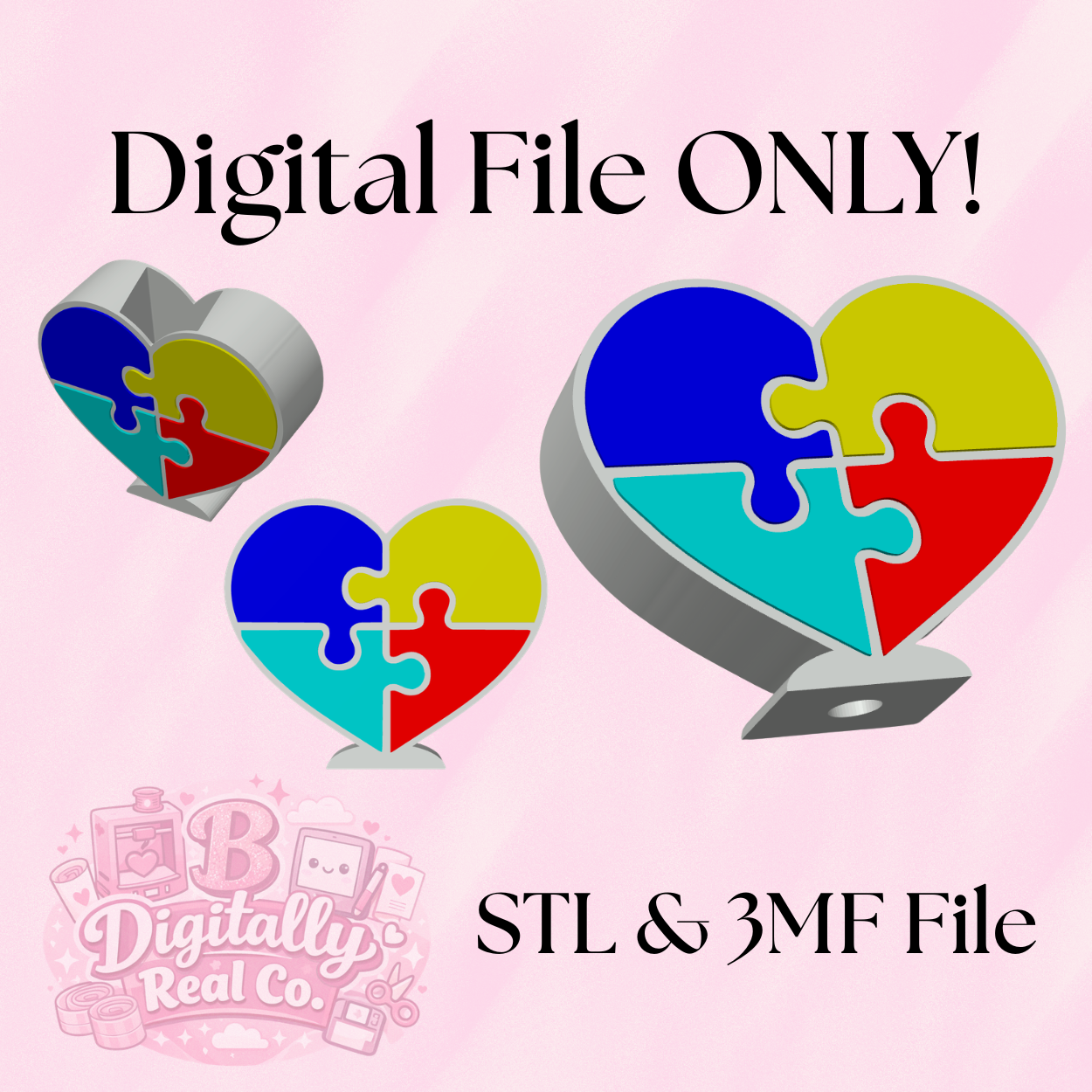 Autism Puzzle Heart Soap Holder STL & 3MF | Autism Awareness Bathroom Decor | Bath & Body Works Soap Holder | 3D Print File