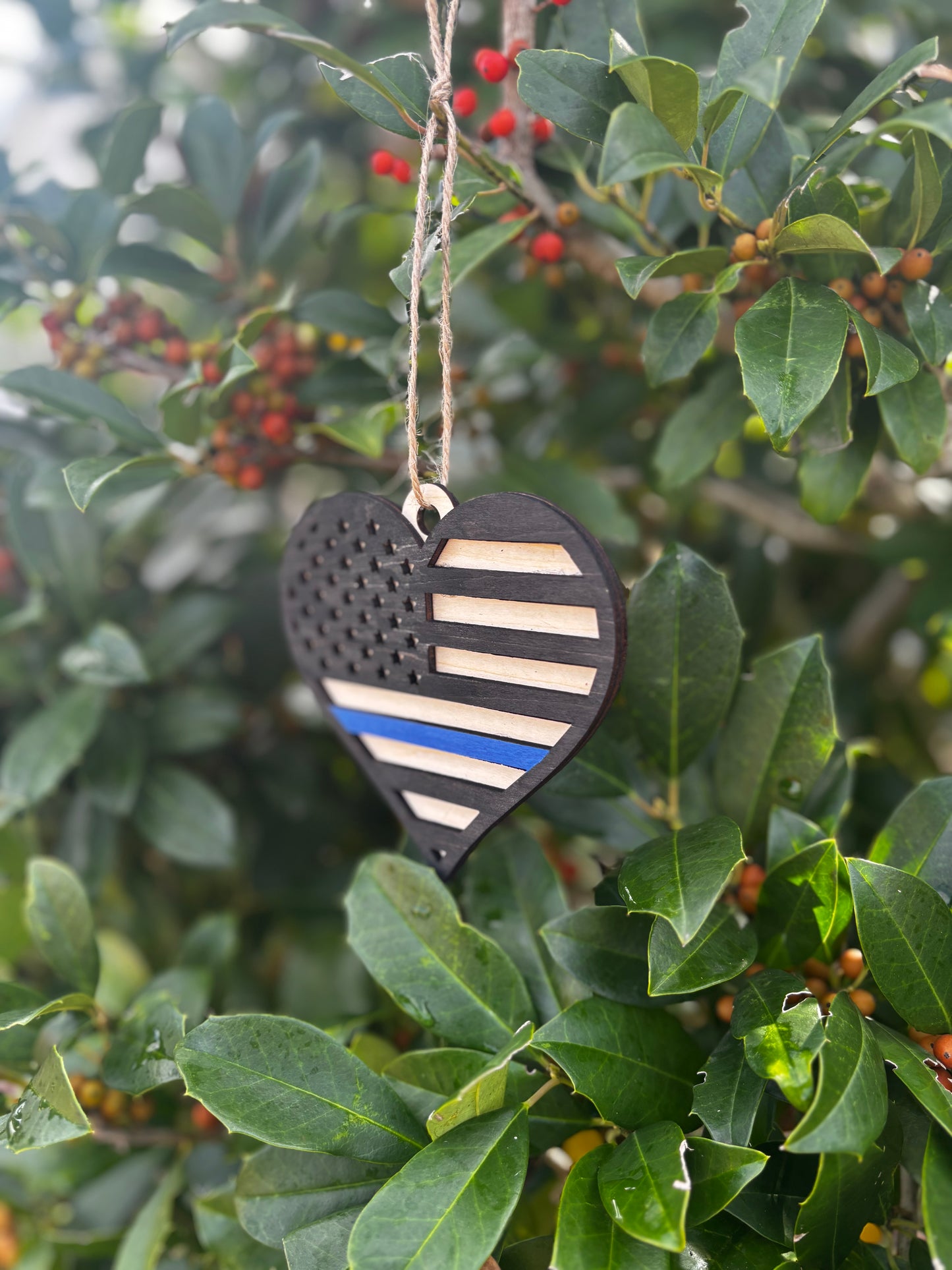 Police Christmas Flag Ornament