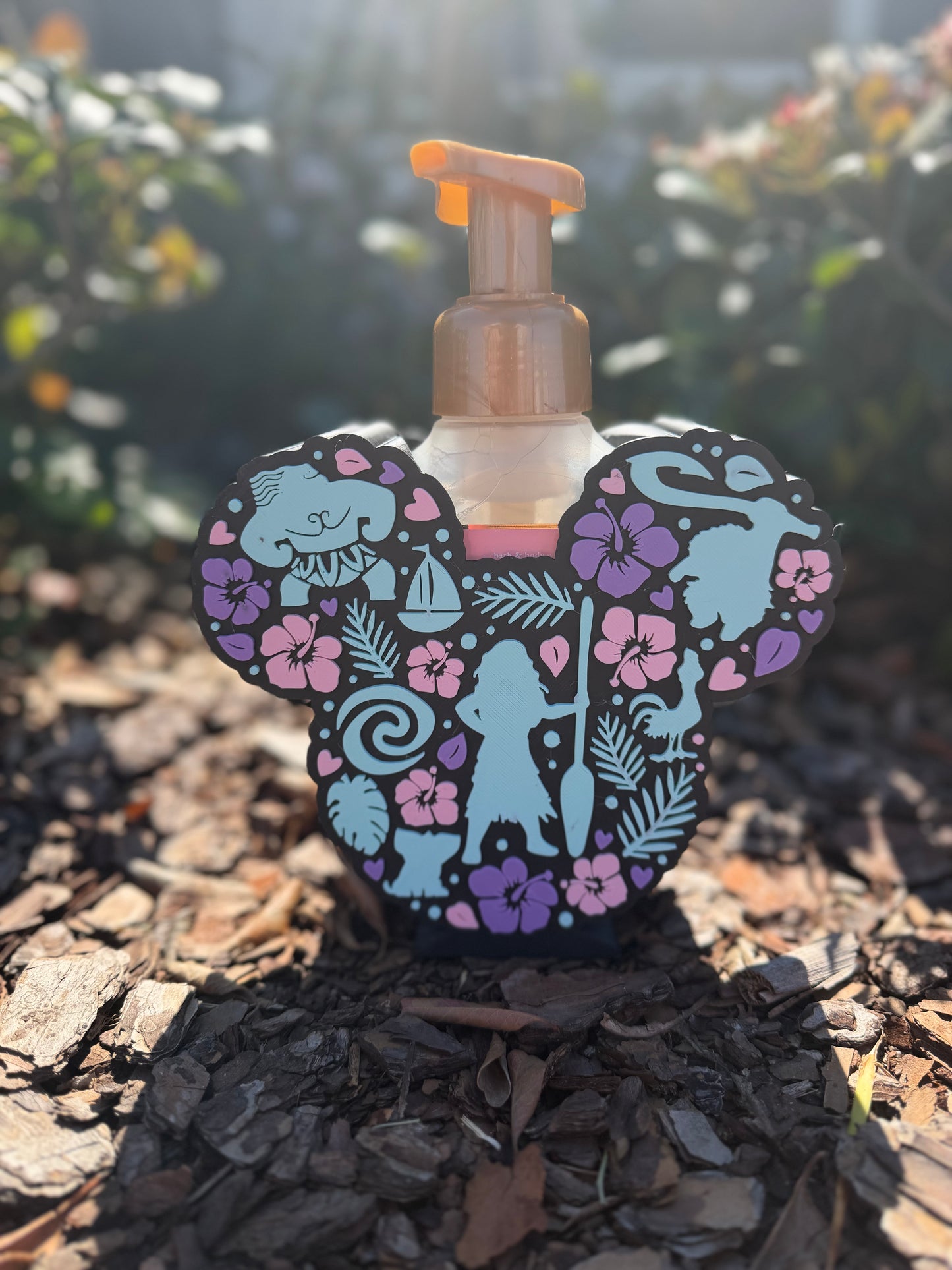 Island Adventure Princess Soap Holder | Tropical Inspired Bathroom Decor | Fits Bath & Body Works Foaming Soap | 3D Printed Soap Stand