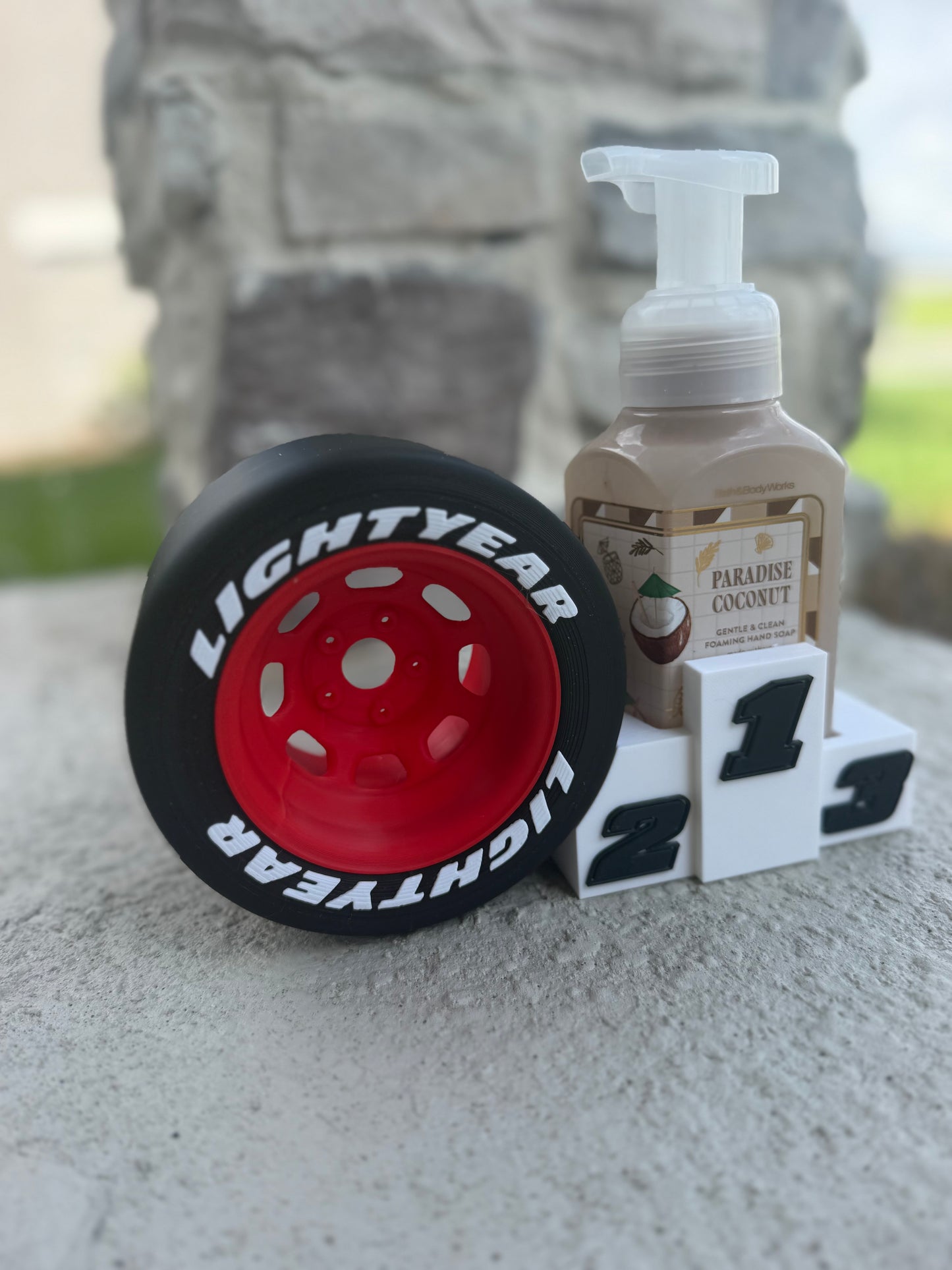 Racing Car Themed Bath & Body Works Soap Holder | Race Car Soap Sleeve | Foaming Hand Soap Holder | Tire Bathroom Decor | Racing Gift