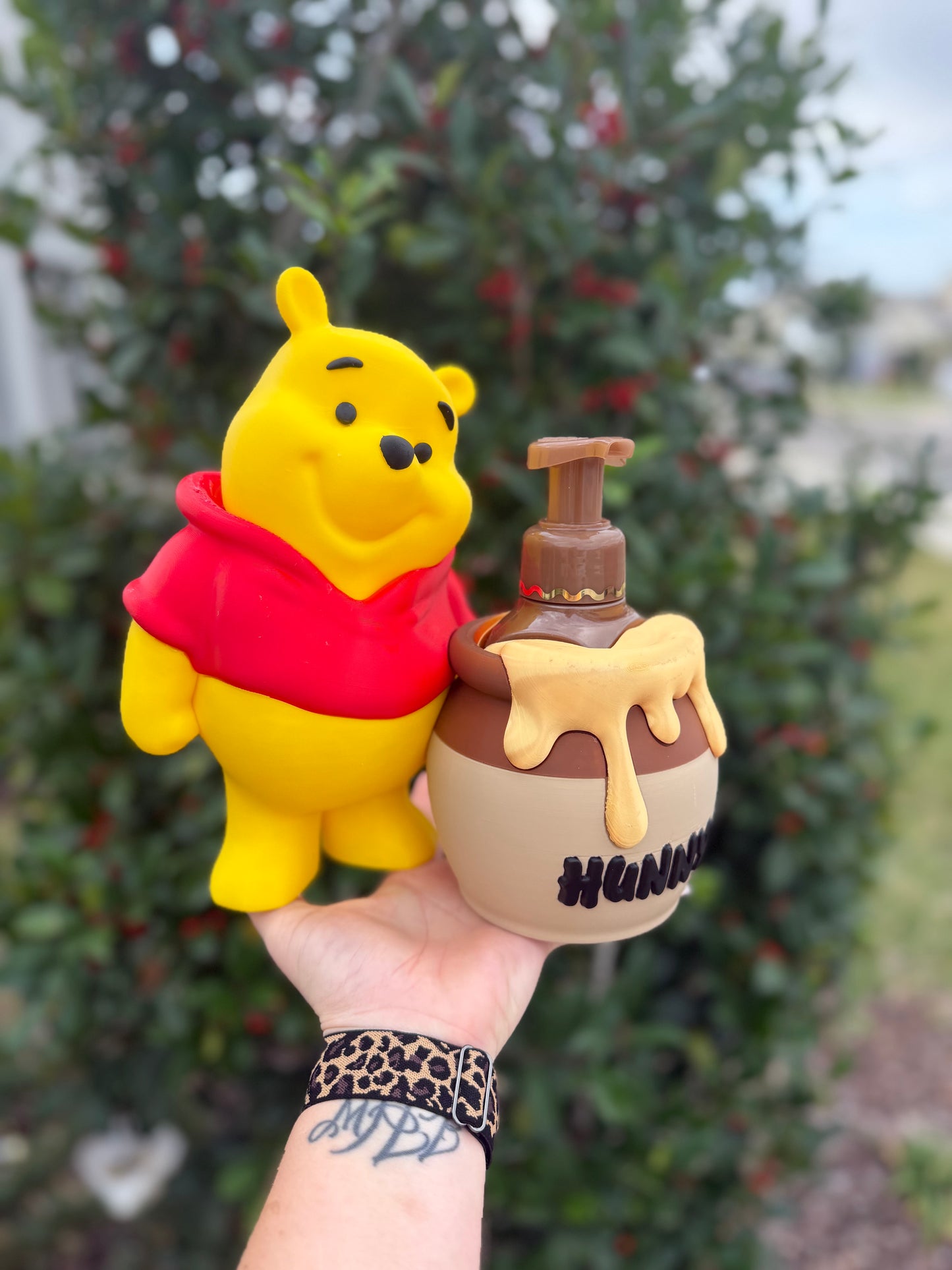 Winnie the Pooh Inspired Soap Holder | Bear Bathroom Decor | Kids Bathroom Soap Holder | Cute Countertop Soap Dispenser Holder