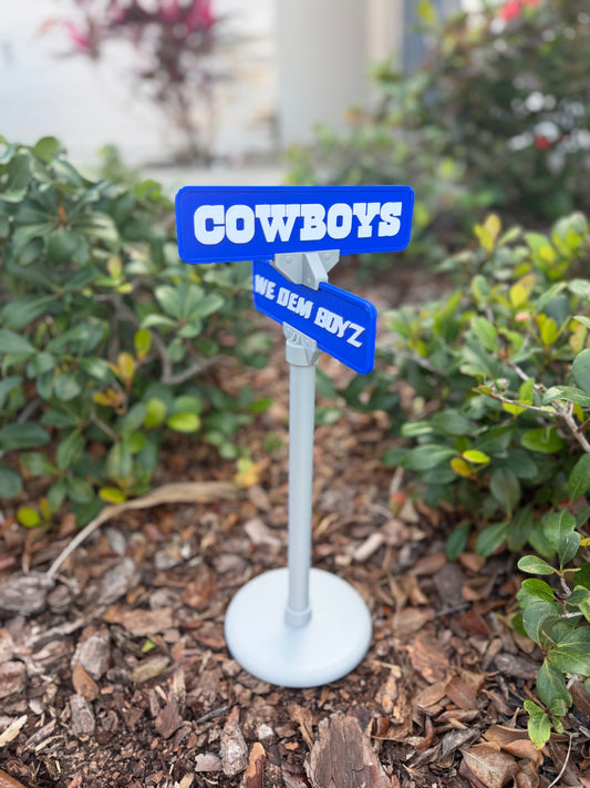 Dallas Cowboys Street Sign Decor | “We Dem Boyz” Desk & Shelf Display | Cowboys Fan Gift | Football Room Decor
